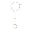 Fashion Gold Color Pearl Cross Hand Chain Bracelet Rings For Women Girls Simple Metal Beaded Bracelets Hand Jewelry Gift