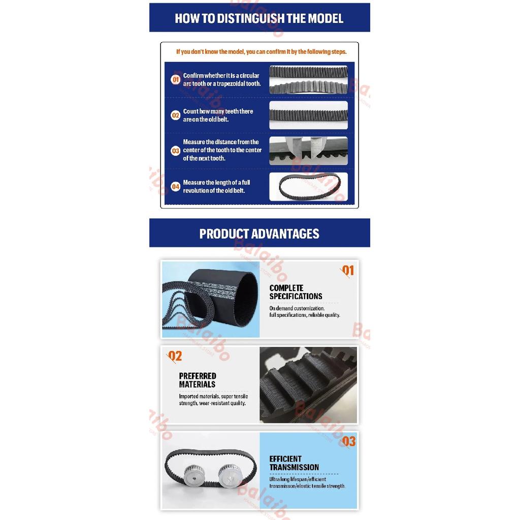 S2M timing belt perimeter S2M136/138/140/142/144/146/148--S2M182mm  Belt Width 3/4/5/6/8/10/12/15mm High torque rubber belt