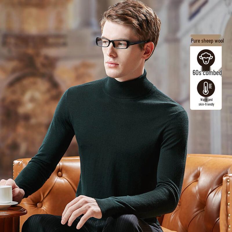 

Men s 100% Worsted Wool Turtleneck Sweater 3XL /56