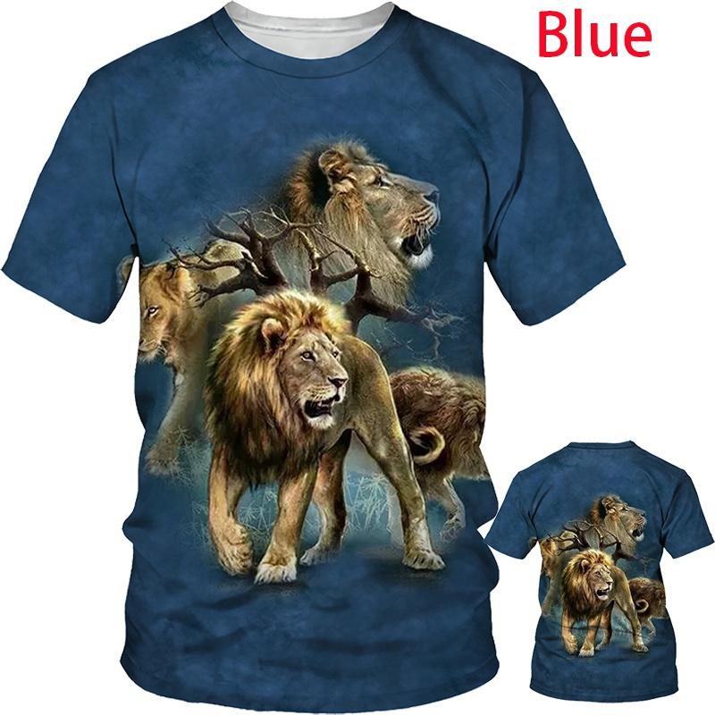 Cool Lion Tiger 3D Printed Couple T-shirt Unisex Summer Fashion Animal Short Tops T-Shirts Men’s