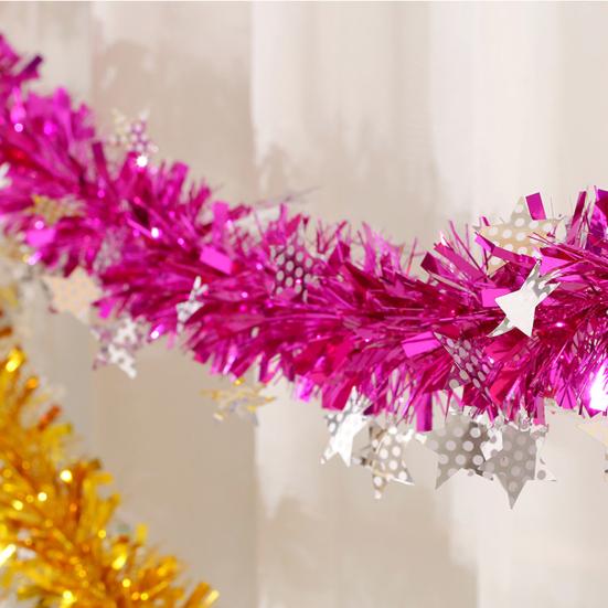 Tinsel Twist Garland Fade-resistant Dense Gorgeous Foil Madder Outdoor Indoor Xmas Tree Garland Decor for Party