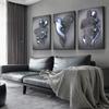 3D Love Heart Grey Metal Figure Statue Posters and Prints Modern Canvas Painting Wall Art Pictures for Living Room Home Decor