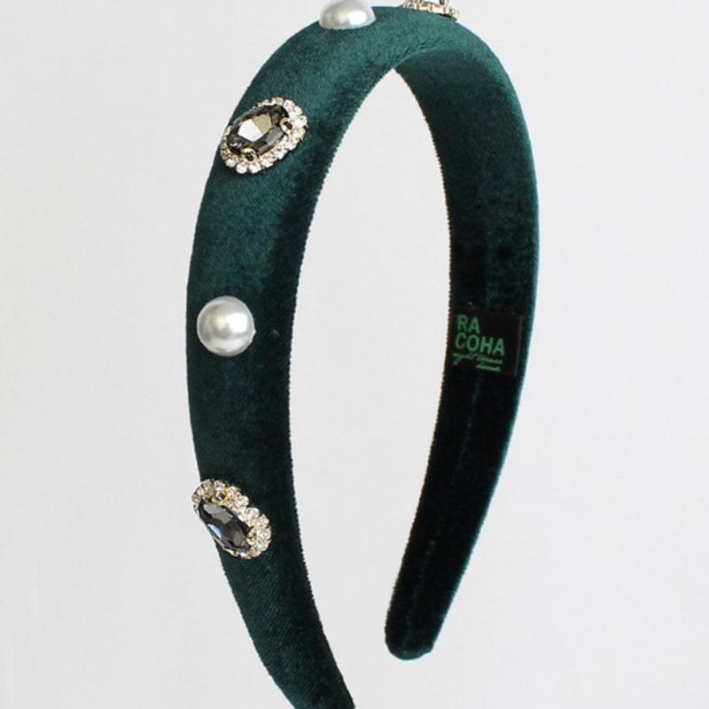 

РАКОХА Бархатная Элизабет Повязка для волос Бархатная Элизабет Кристальная жемчужная повязка для волос burgundy