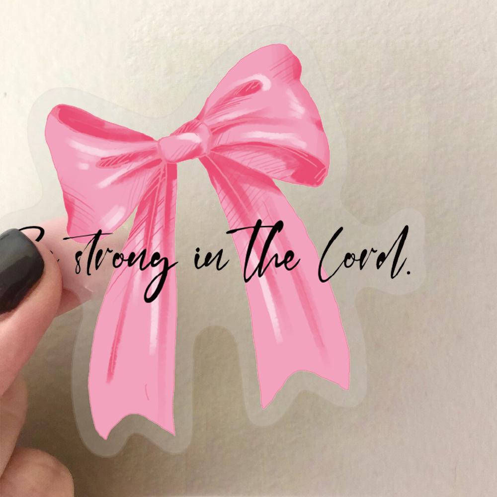 10/30/50pcs Transparent Bible Christ Phrases Stickers Pink Bow Aesthetic Decals DIY Luggage Guitar Notebook Cute Cartoon Sticker