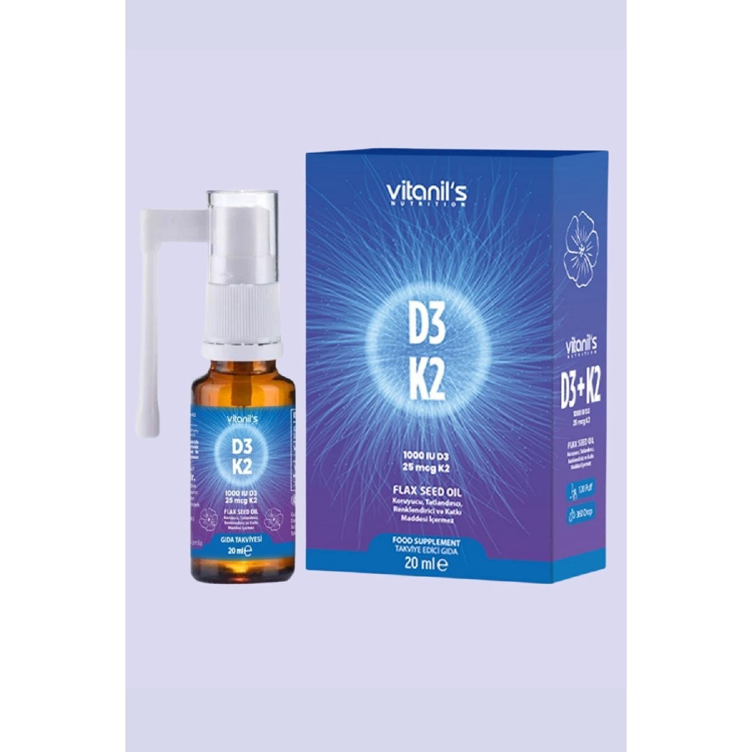 

Vitamin D3 K2 - 1000 Iu - 20 Ml Spray Form