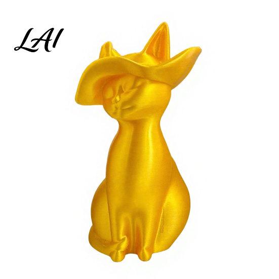 Cat Figurine 3D Printed Figurine Minimalist Modern Elegant Sculpture Vintage Inspired Decor Small Collectible Animal Statue for Shelf Desk Sculpture