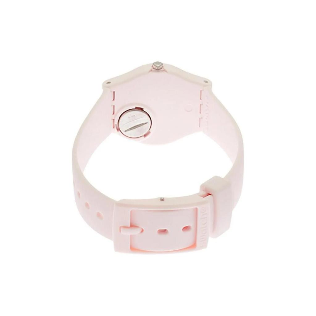 Swatch Quartz Movement 30M Water Resistant Watch White Dial Plastic Case Silicone Strap Women watches LP150