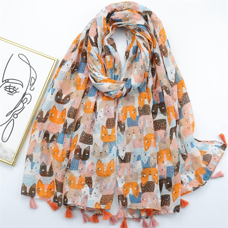 Autumn Fashion Ink Painting Floral Tassel Viscose Shawl Scarf Lady High Quality Wrap Pashmina Stole Bufandas Muslim Hijab Sjaal