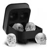 1pc Ice Cube Tray 3D Skull Ice Mold-Easy Release Silicone Mold 4 Cute and Funny Ice Skull for Whiskey Cocktails and Juice Beverages Black Ice Mold