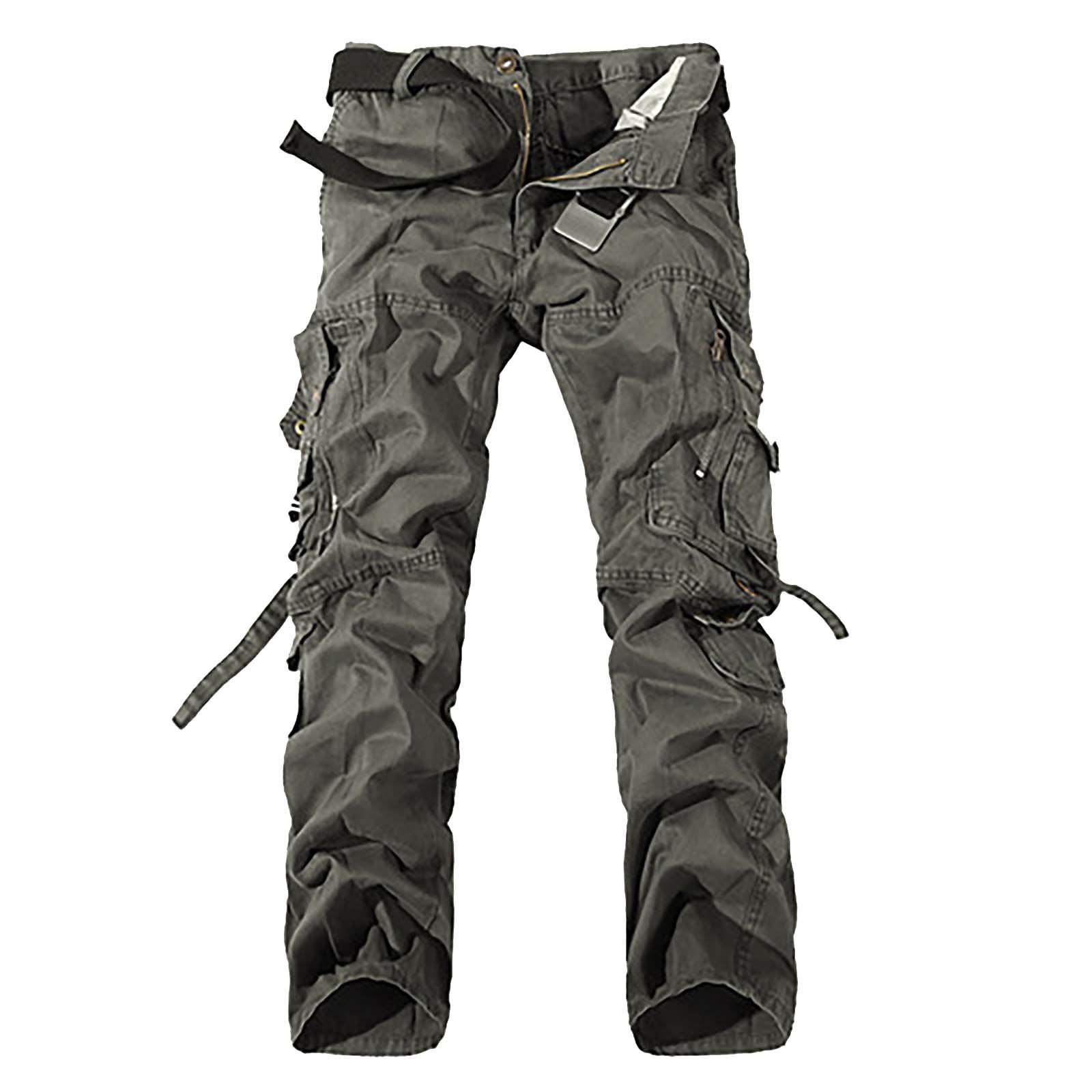 

Мужские повседневные рабочие брюки, хлопковые свободные брюки-карго в стиле милитари с несколькими карманами XL серый