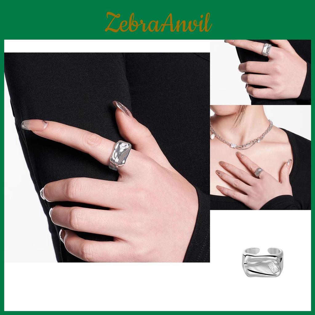 Chic Adjustable Geometric Zirconia Copper Ring For Women Fashionable Versatile Style