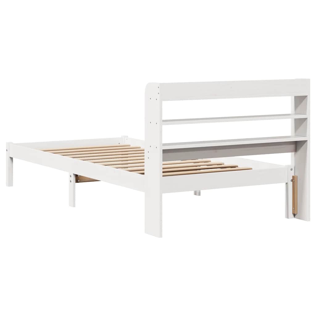 Vidaxl Rama Łóżka Bez Materaca, Biała, 75X190 Cm, Lite Drewno Sosnowe