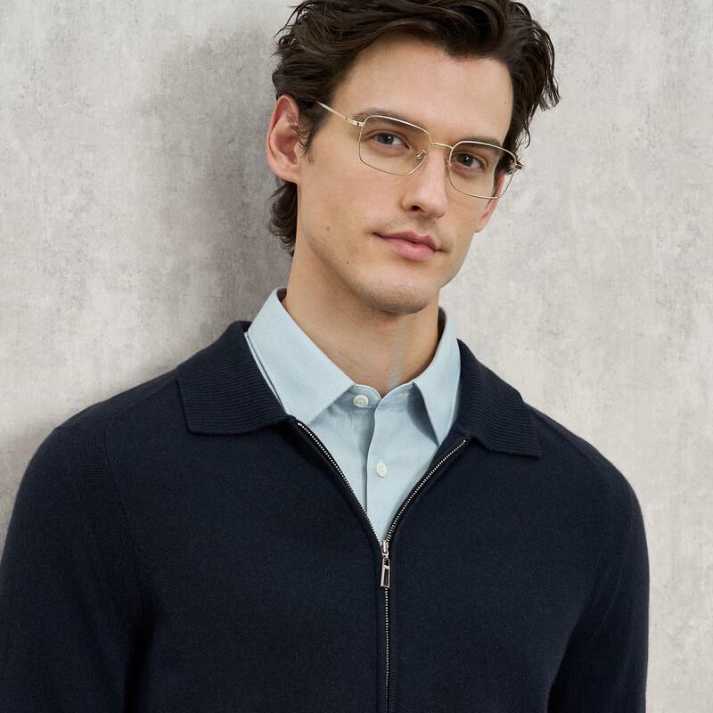 EMZ Men's Wool Blend Lapel Jacket