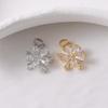 Double-Layer Floral T-Square Rhinestone Zircon Button Copper-Plated Fragrance Coat Headwear Accessory