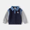 Frühlings- und Herbstkinderbekleidung 025 Neuer Jungenpullover Kinderärmeljacke Baby besticktes Revers-Oberteil