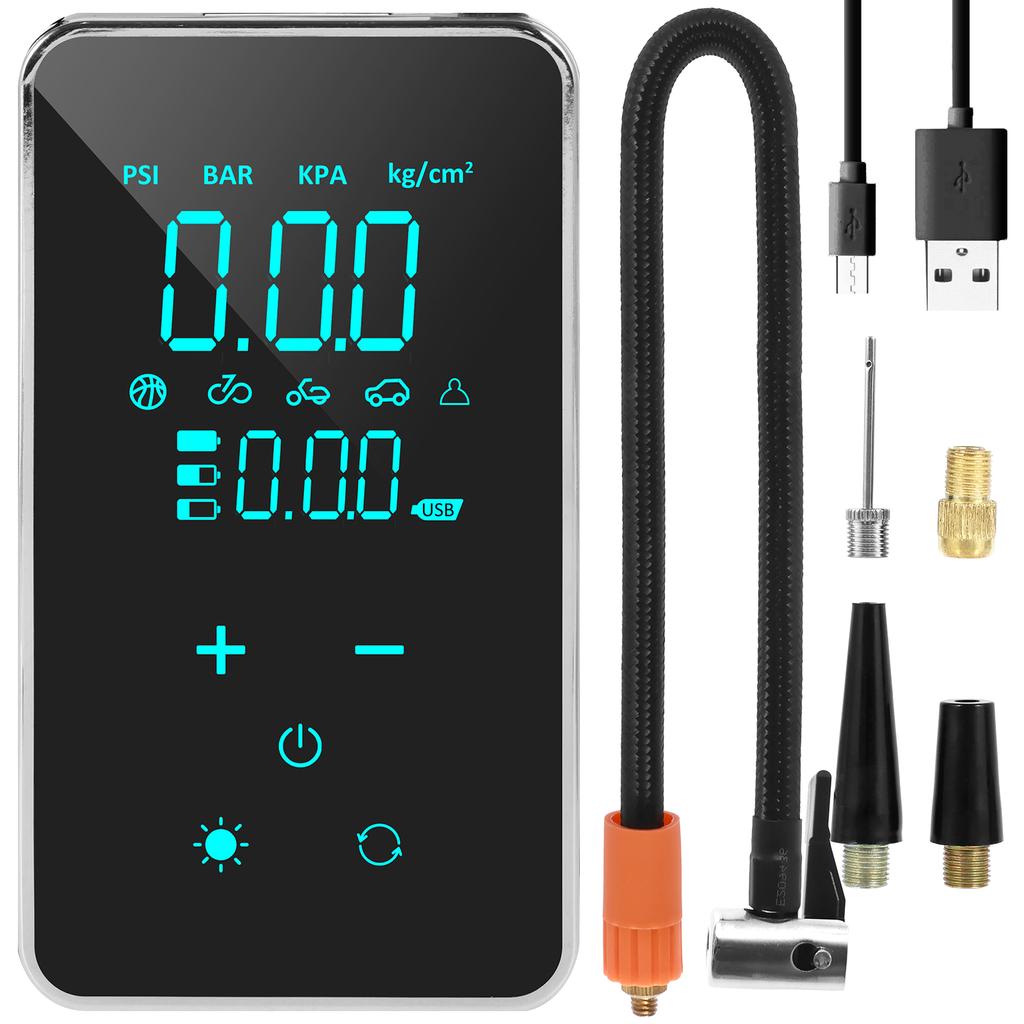 Tire Inflator 150PSI Cordless Air Compressor with Light 18000mAh Electric Bicycle Car Tire Pump with Touch Screen Pressure Gauge
