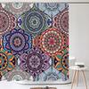 Bohemian Style Shower Curtain Printed Modern Nordic Mandala Flowers Polyster Bathroom Curtain with Hooks Home Decor Curtain