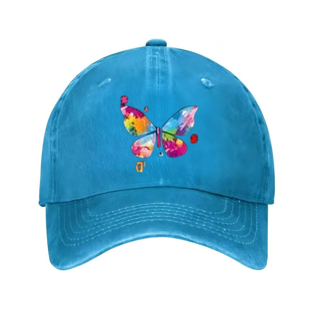 Colorful Butterfly Print Baseball Cap Autism Awareness Unisex Cotton Adjustable Casual Sports Hat