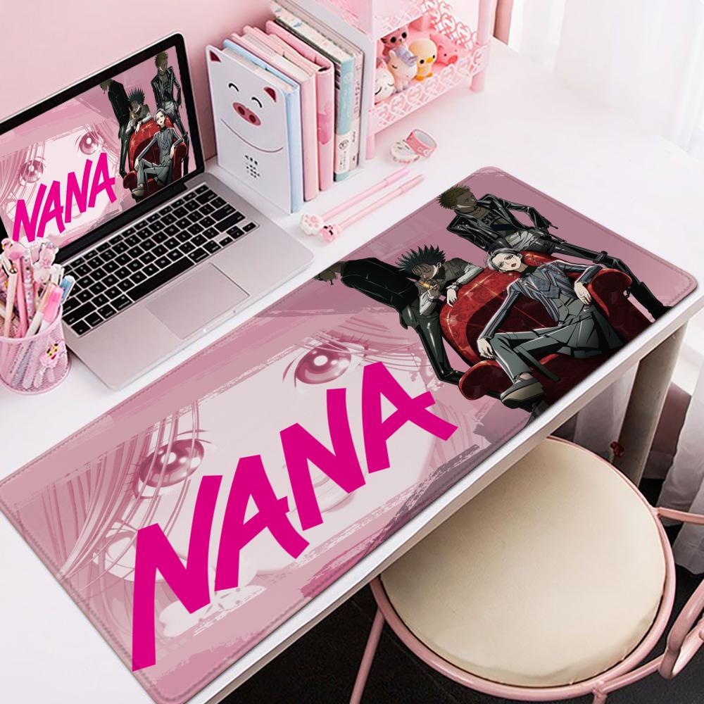 Gaming Mouse PadLarge Desk Mat Antislip Base Stitched Edges Red Sakura Anime Girl Print Keyboard Pad for Gamer Office Home