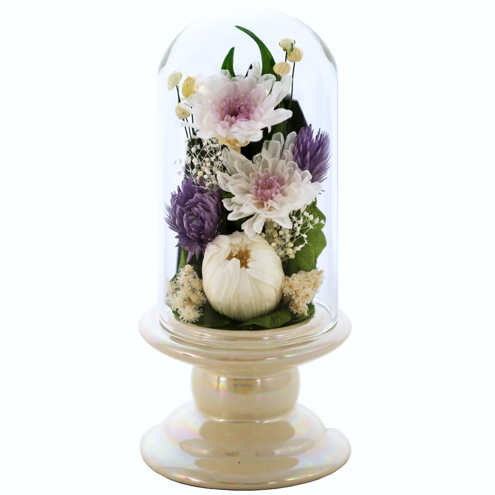 

Art for Seasons Buddhist Flowers (White) Mini Chrysanthemum Glass White Preserved Flowers