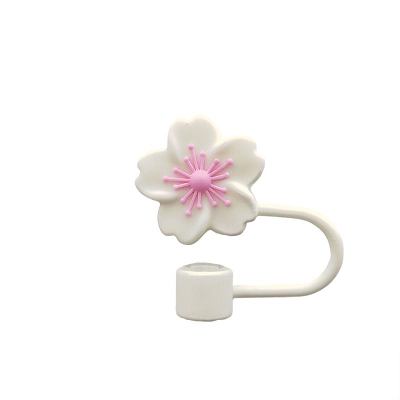 

Кришки для соломинок у вигляді квіток Силіконові наконечники для соломинок Кришка 10 мм Багаторазовий пилозахисний топпер для соломинки для чашки Stanley, прикраса для вечірки білий