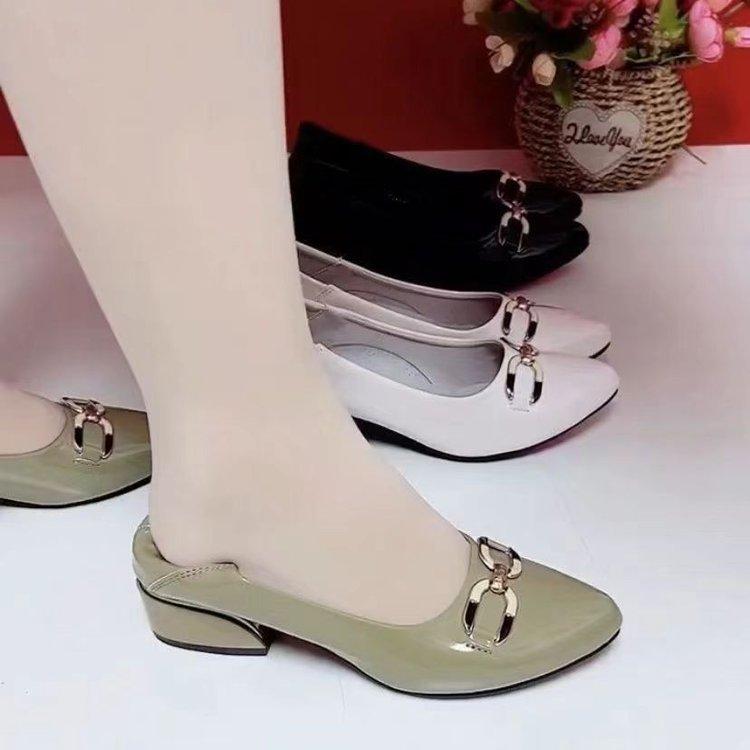 Soft Leather Soft-soled Single Shoes 2025 Autumn New Fashion Patent Leather Women's Single Pointed Women's High-end Leather Shoes Women's Shoes Wo