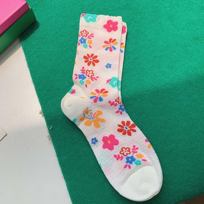 Socks Summer Mesh Socks Hollow Breathable Cotton Socks Trendy Personality Trend Versatile Medium Tube Socks