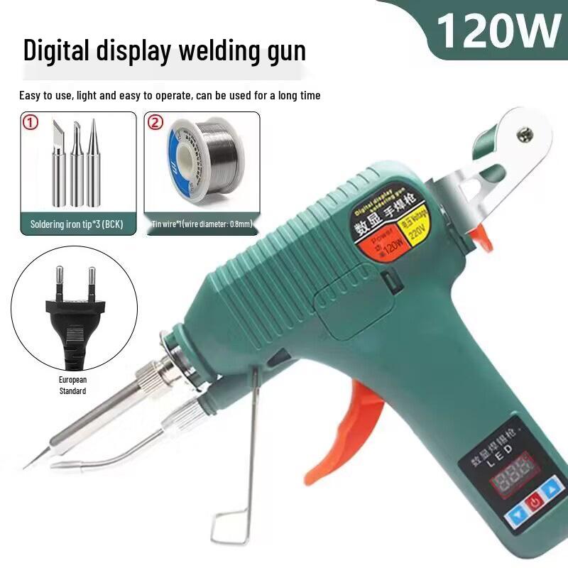 High-Power 80W Digital Display Soldering Gun with Automatic Tin Feeding