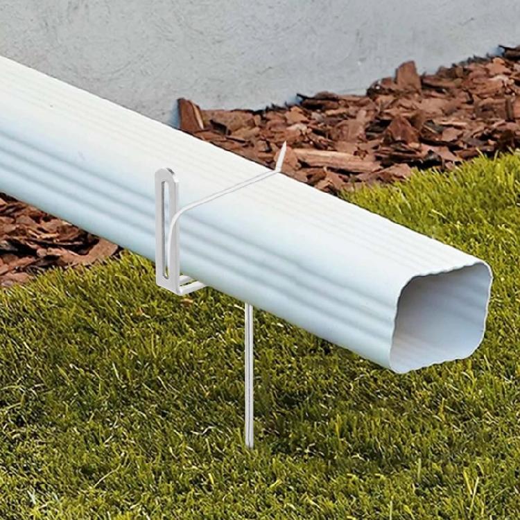 2 pièces Support Métallique pour Gouttière Support de Tuyau d'Eau de Pluie Antirouille Stabilisateur Ancrages pour Support de Tuyau