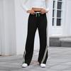 European and American Women's Autumn and Winter Loose Straight Wide-leg Pants with Tie Casual Sweatpants Trousers