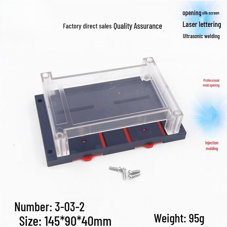 Gray/White Standard DIN Rail Control Enclosure Instrument Chassis with Solid Top Cover (No Holes) - Model 3-03-2:1459040.