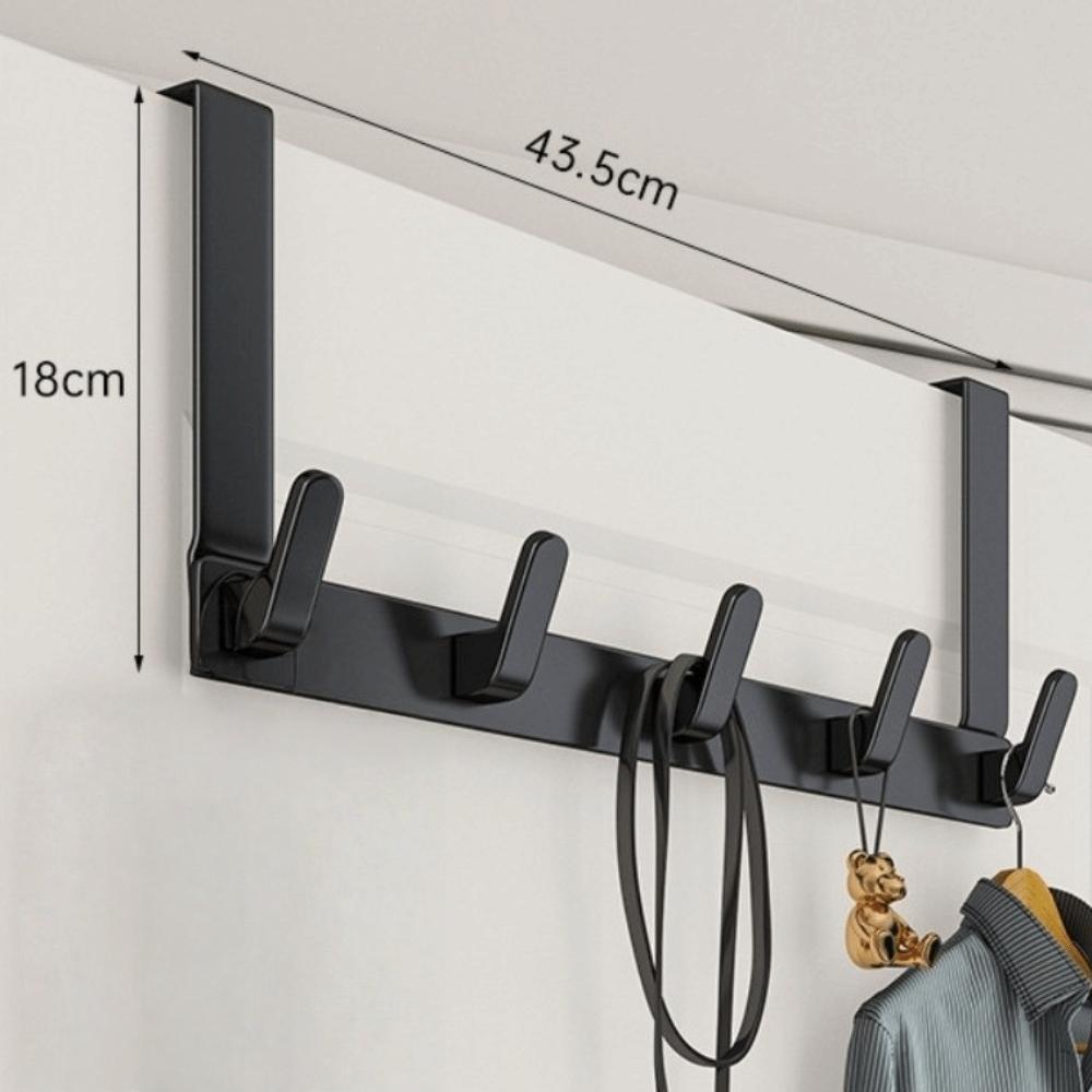 Aluminum Alloy Coat Hat Rack 5/6 Hooks Behind Door Hook Durable Clothes Hanging Rack  Home Gadgets