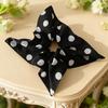 Korean Chic White Polka Dot Scrunchie Scarf for Women