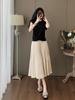 Elegant Summer Dress Set: Slimming, Off-Shoulder Short Sleeve Top with a Beautiful Pleated Midi Skirt for Women