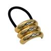 Metal Ponytail Holder Hair Cuff Punk Golden Silver Color Alloy Half Circle Elastic