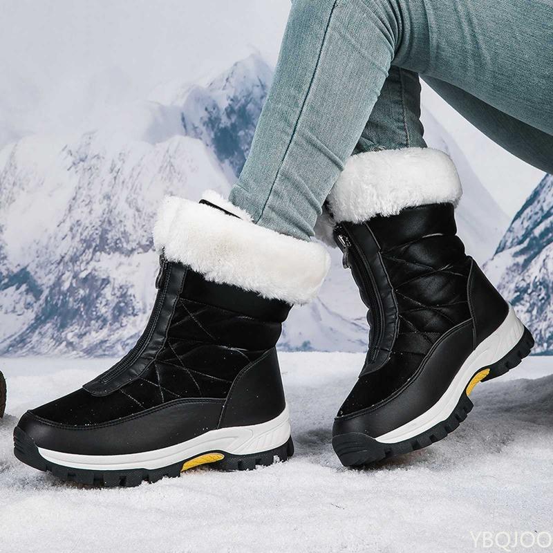 Fashion Outdoor snow boots for women winter new style cold resistant warm  bootse comfortable front zipper wear-resistant cotton shoes
