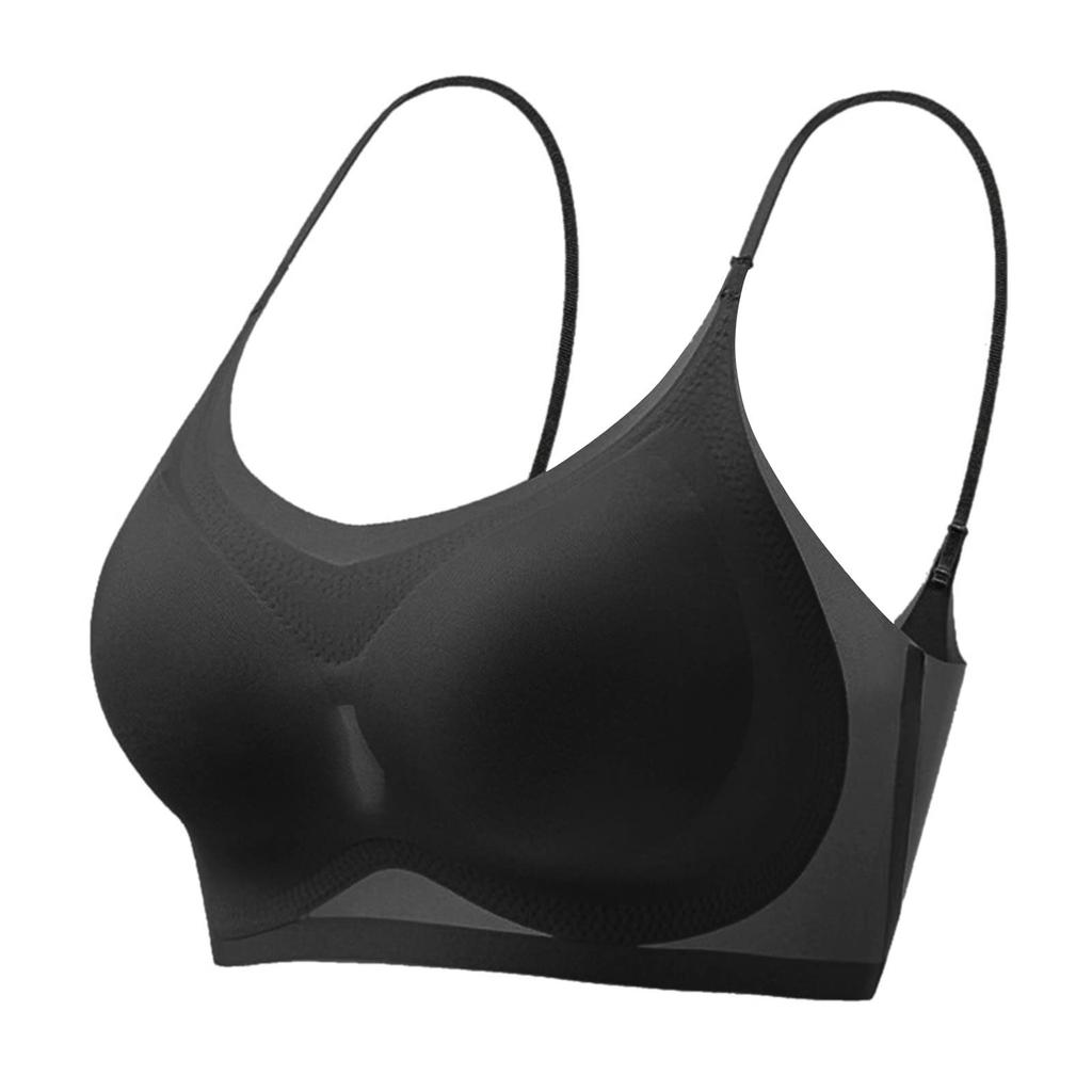 Sling Unsichtbarer Damen-BH Gepolsterter Büstenhalter Nahtloser ultradünner Eisseiden-BH Push-Up-BH Dessous Kabellose Bralette-Unterwäsche