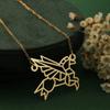 Kinitial Dainty Lotus Flower Books Necklace Women Stainless Steel Phoenix Comedy and Tragedy Mask Choker Necklace Gifts Jewelry