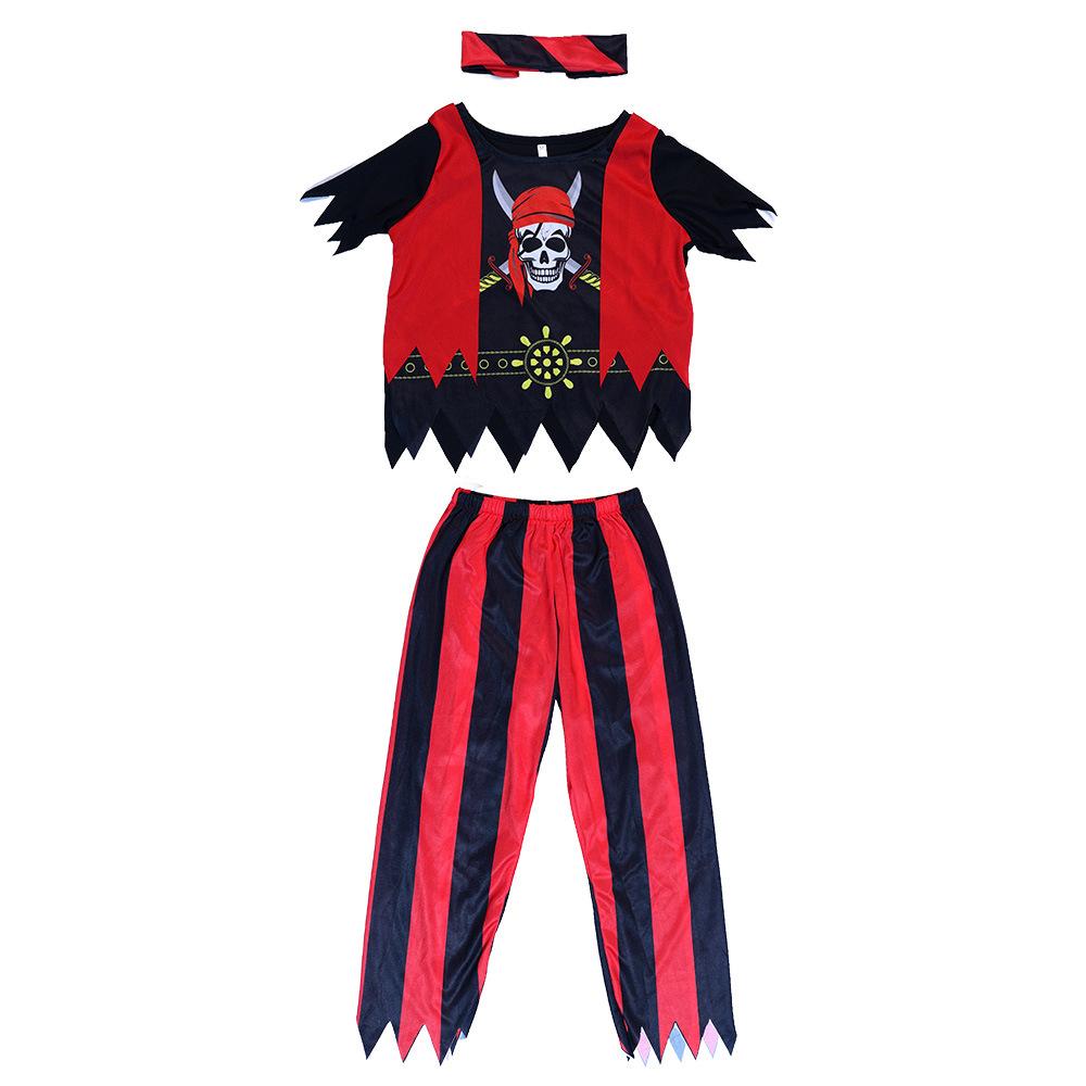 Halloween cos costumes children pirate clothes party costumes caribbean pirate captain jack dress up