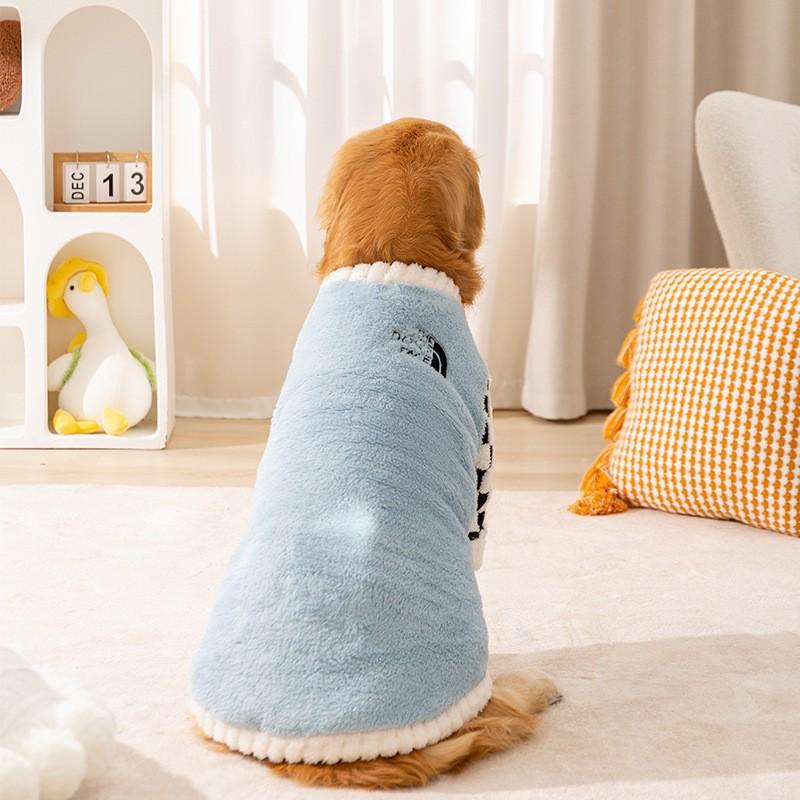 Autumn and Winter New Big Dog Fleece Vest Medium and Large Dog Golden Retriever Samoyed Two-legged Cotton-padded Coat Pet Big Dog Clothes