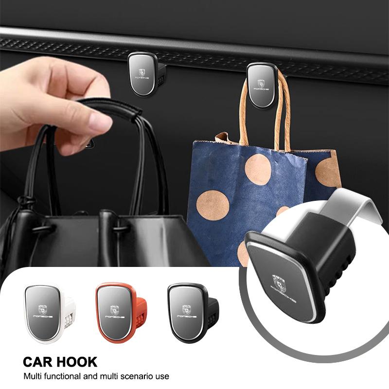 Multifunctional Automobile Storage Hangers Glovebox Hook Purse Car Hook For Porsche Cayenne GTS Panamera Carrera GT3 Sticker Xhrg00