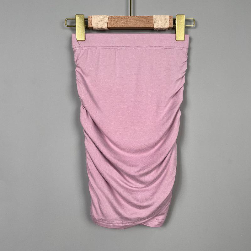 Korean Dongdaemun Slim High-Waisted Light Beige Pleated Short Skirt for Women