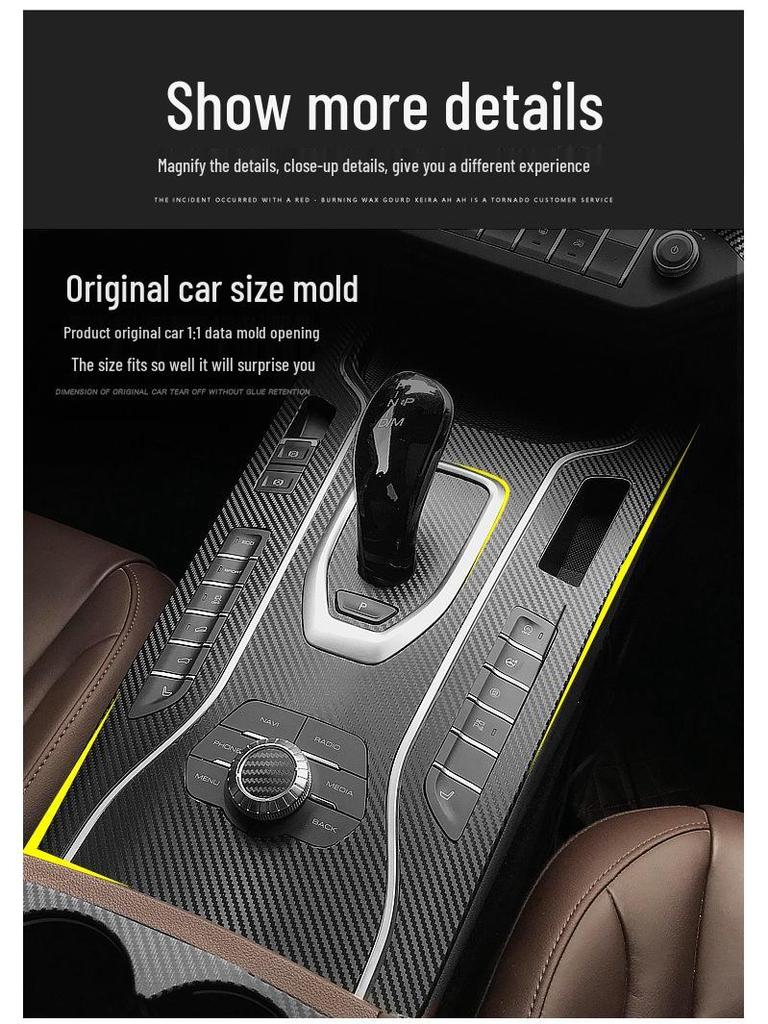 Carbon Fiber Interior Sticker for 17-21 WEY VV5 VV6 VV7S - Center Console Decoration P8