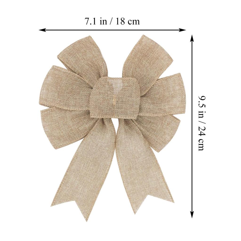 Christmas Bows Holiday Wreaths Bows Xmas Tree Decoration Rustic Jute Bows DIY Gift Wrapping Home New Year Wedding Party Decor