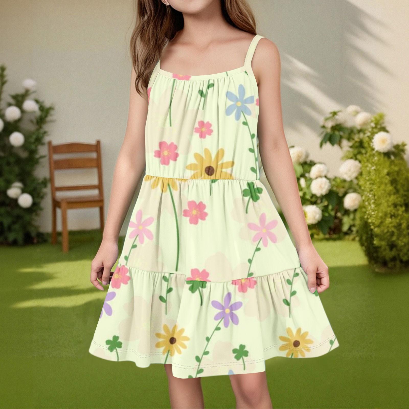 

Детское летнее повседневное модное платье без рукавов с круглым вырезом 120