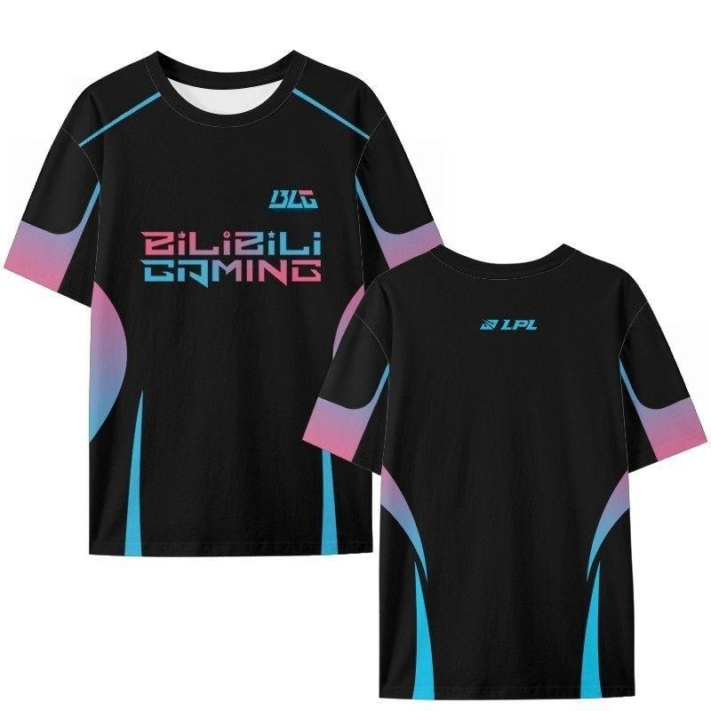 League of Legends Esports LPL BLG Team 3D Gedrucktes Team-Uniform-T-Shirt Modisches Lässiges Dünnes Schnelltrocknendes Oberteil