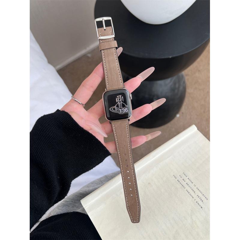 The Square Buckle Tree Pattern Leather Strap Is Suitable For Applewatch S 10Th Generation Apple Watch Strap Iwatch98765Th Generation Se