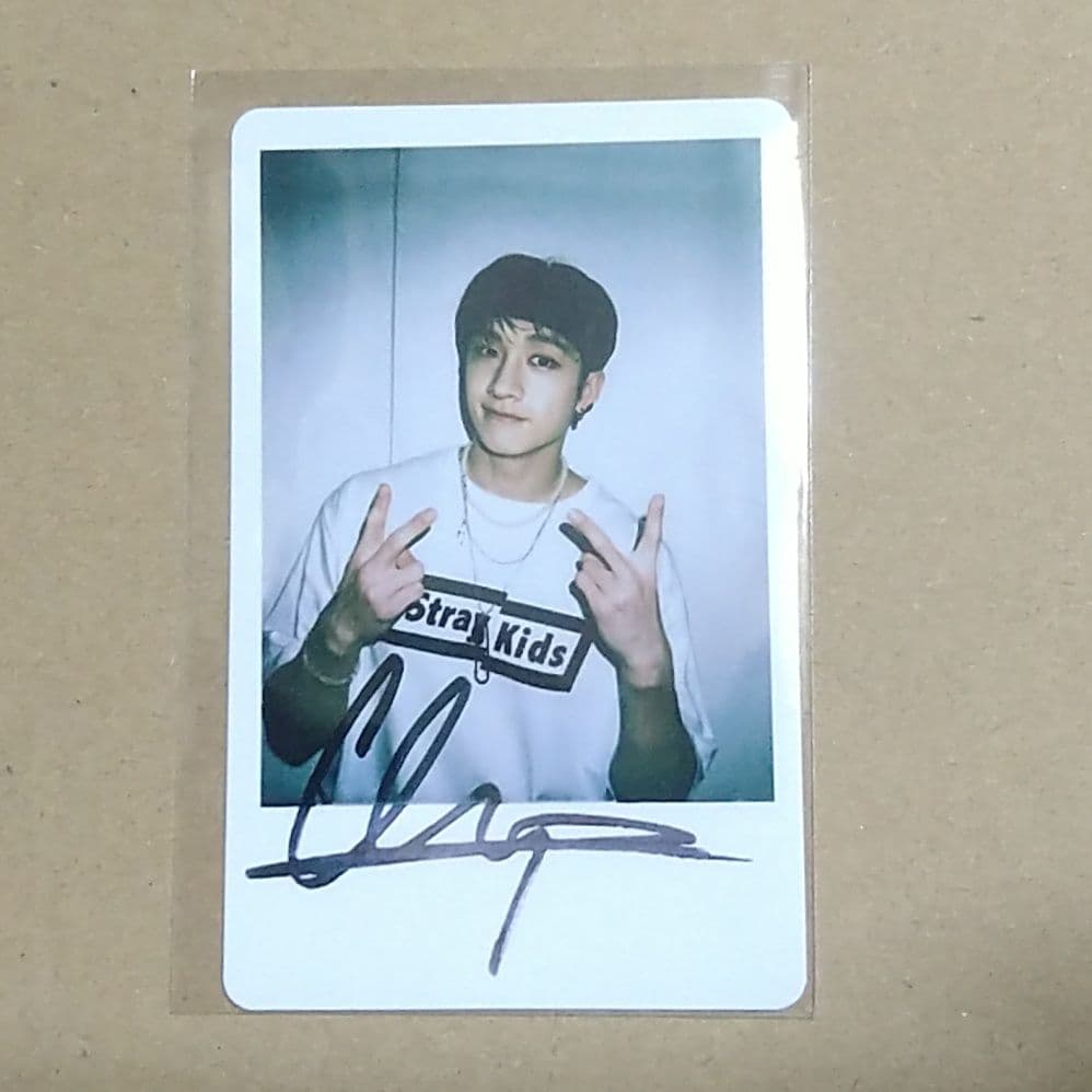 [USED] Straykids Bang Chan SKZ Instax-style autographed photo card