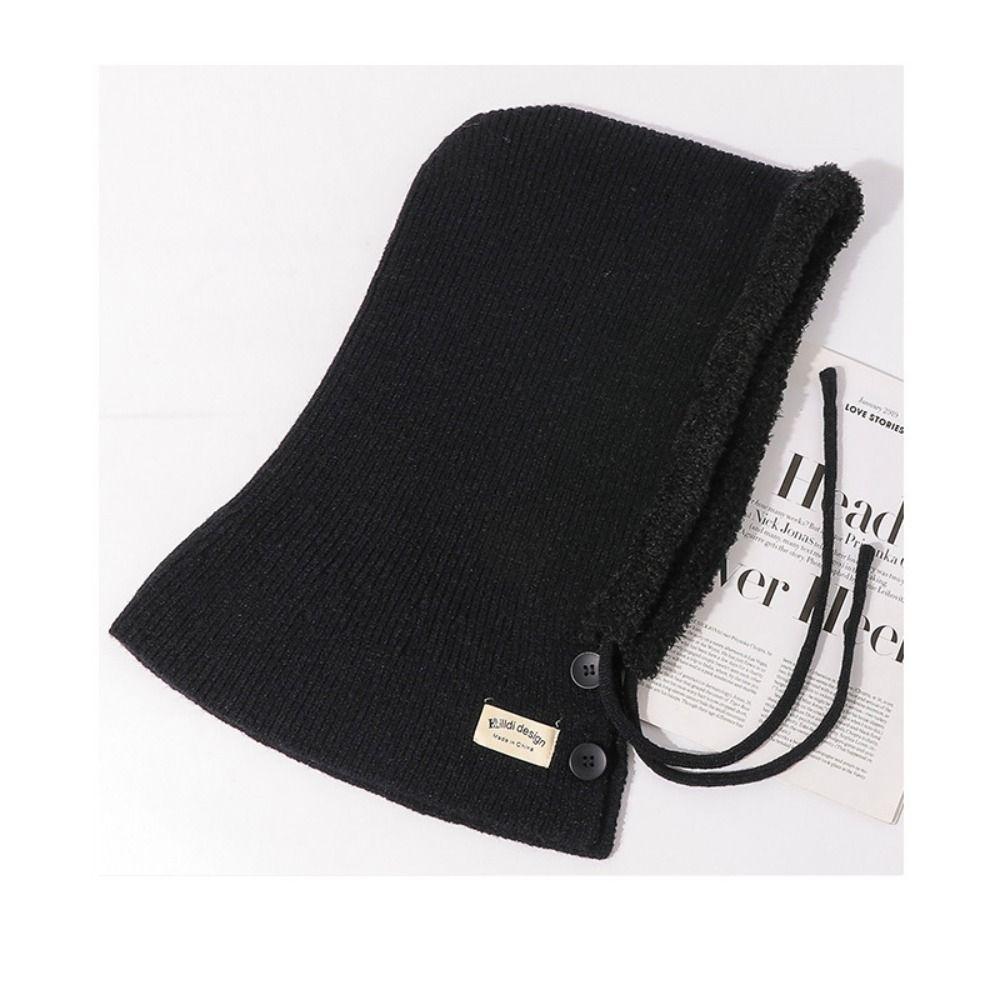 Ear Protection Women Winter Balaclava Hats One-Piece Neck Collar Beanies Caps Knitted Hooded Caps