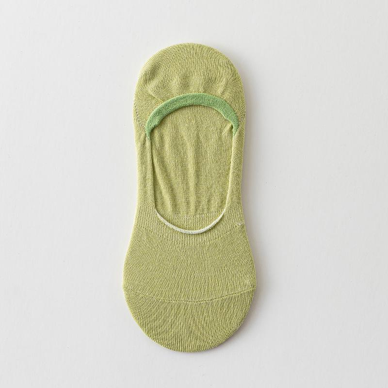 Kadın Nefes Alabilen Pamuk Görünmez Çoraplar - Düz Renk, Ter Emici, Kaymaz, Rahat, İlkbahar ve Yaz için Her Şeye Uygun